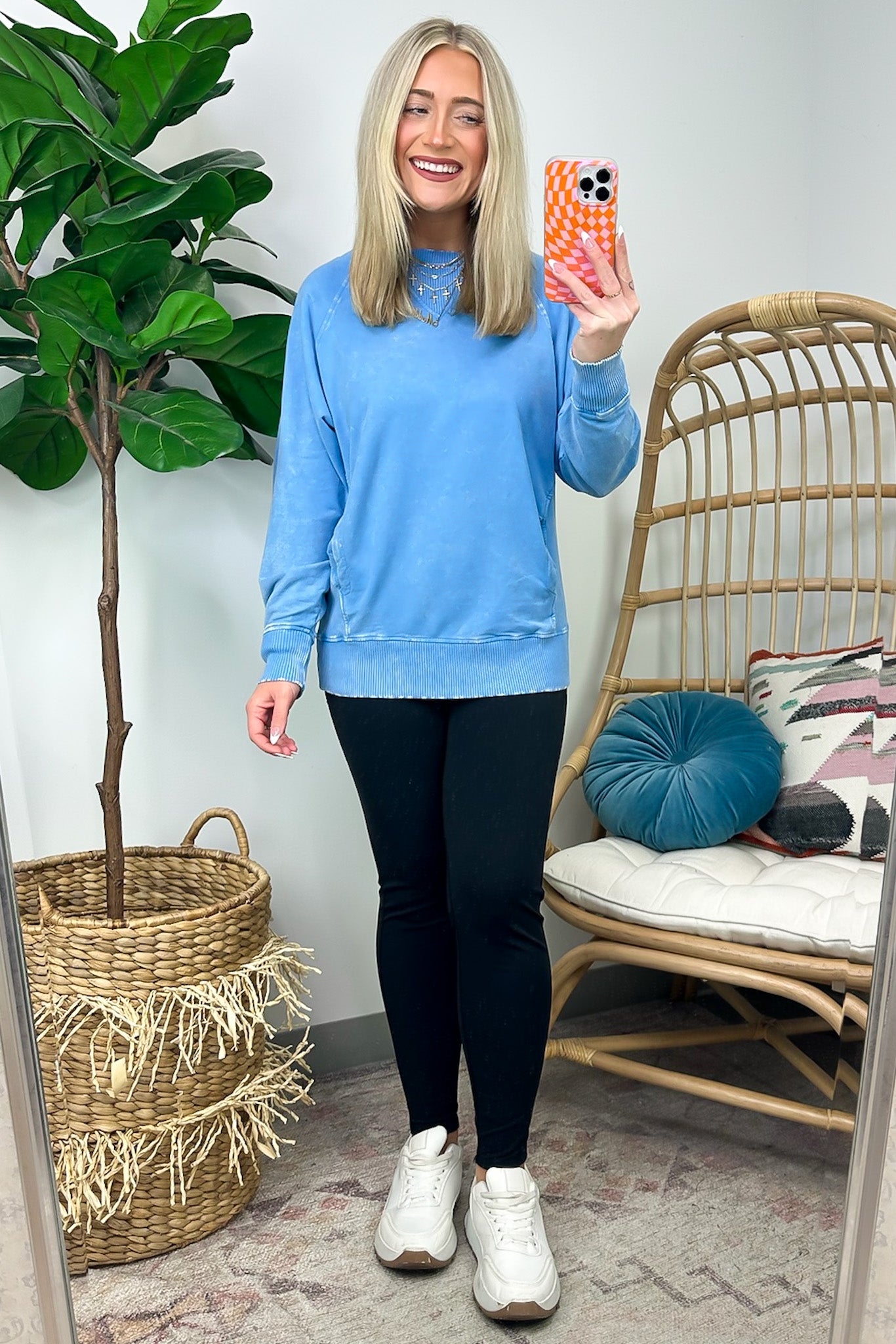  Alyssah Acid Wash French Terry Pullover - FINAL SALE - Madison and Mallory