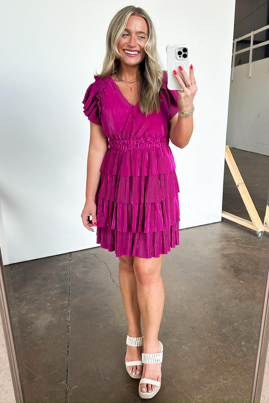 Magenta / S Amazing Evening Ruffle Tiered Dress - FINAL SALE - Madison and Mallory