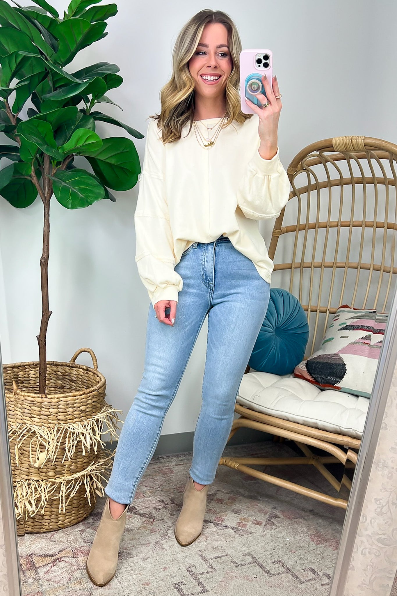  Ameena Exposed Seam Relaxed Top - Madison and Mallory