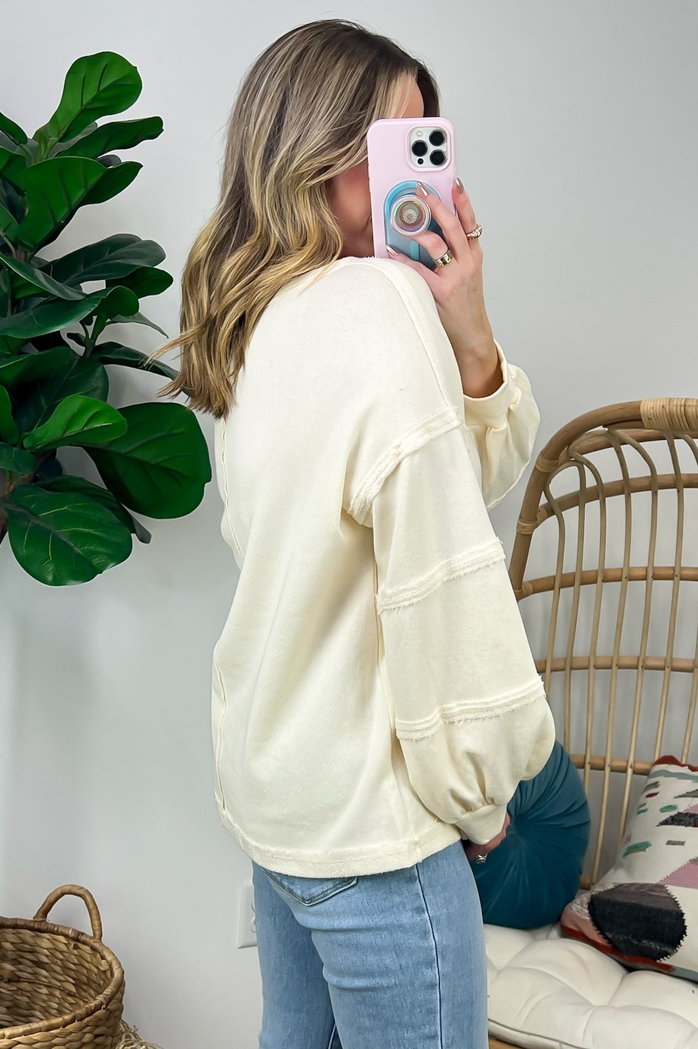  Ameena Exposed Seam Relaxed Top - Madison and Mallory