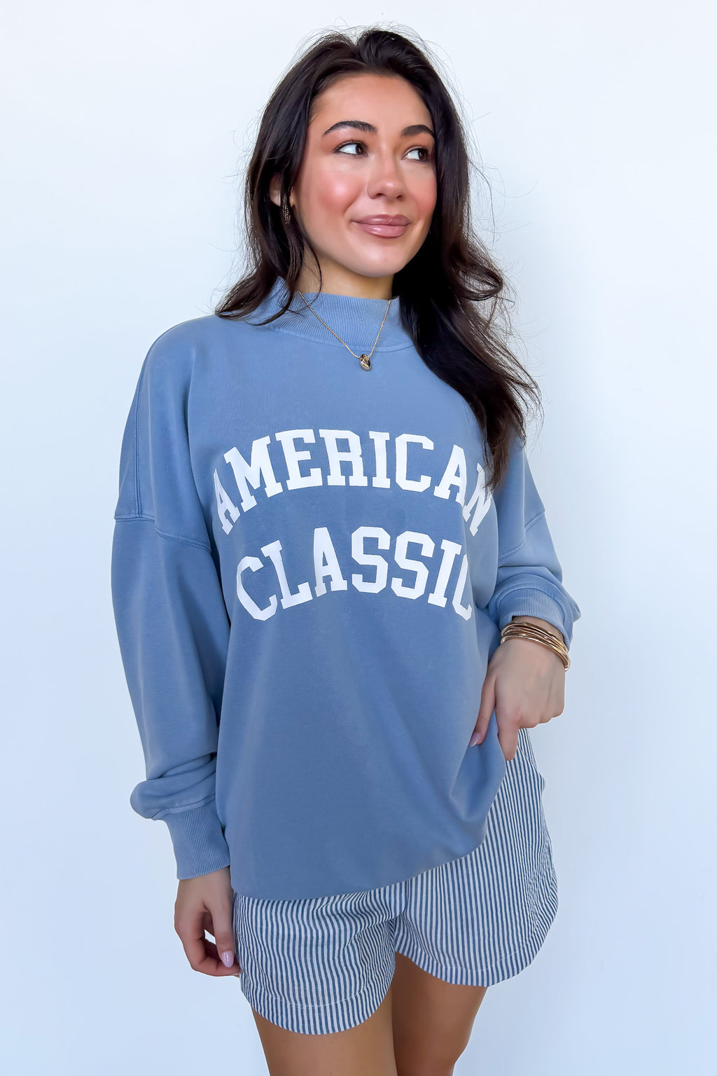 American Classic Reversible Graphic Pullover - Madison and Mallory