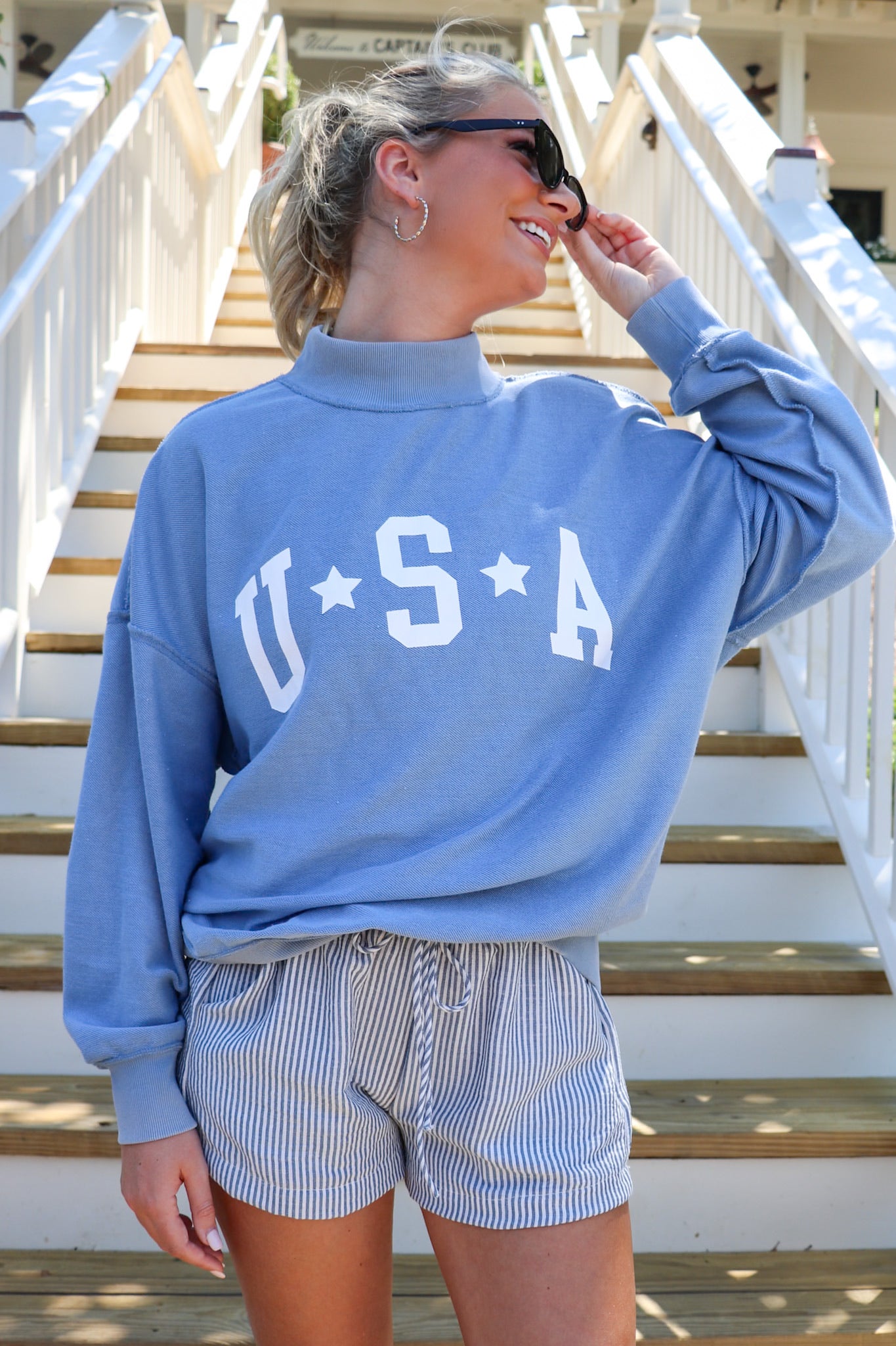 American Classic Reversible Graphic Pullover · Madison + Mallory