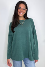 Amirah Rib Knit Long Sleeve Stitch Top - Madison and Mallory