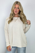 Amirah Rib Knit Long Sleeve Stitch Top - Madison and Mallory