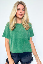  Amorettah Acid Wash Cropped Tee - BACK IN STOCK - Madison and Mallory