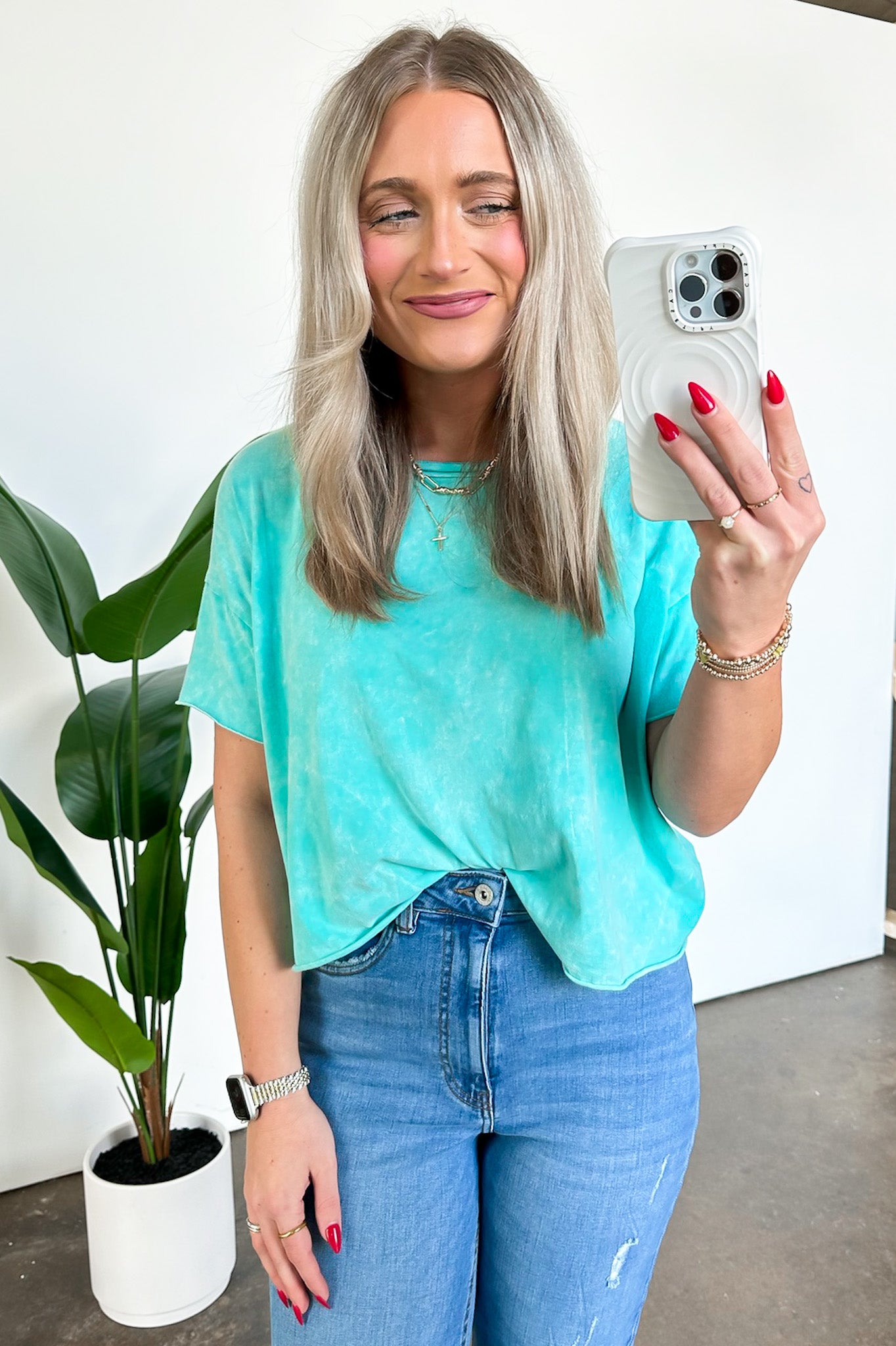  Amorettah Acid Wash Cropped Tee - BACK IN STOCK - Madison and Mallory