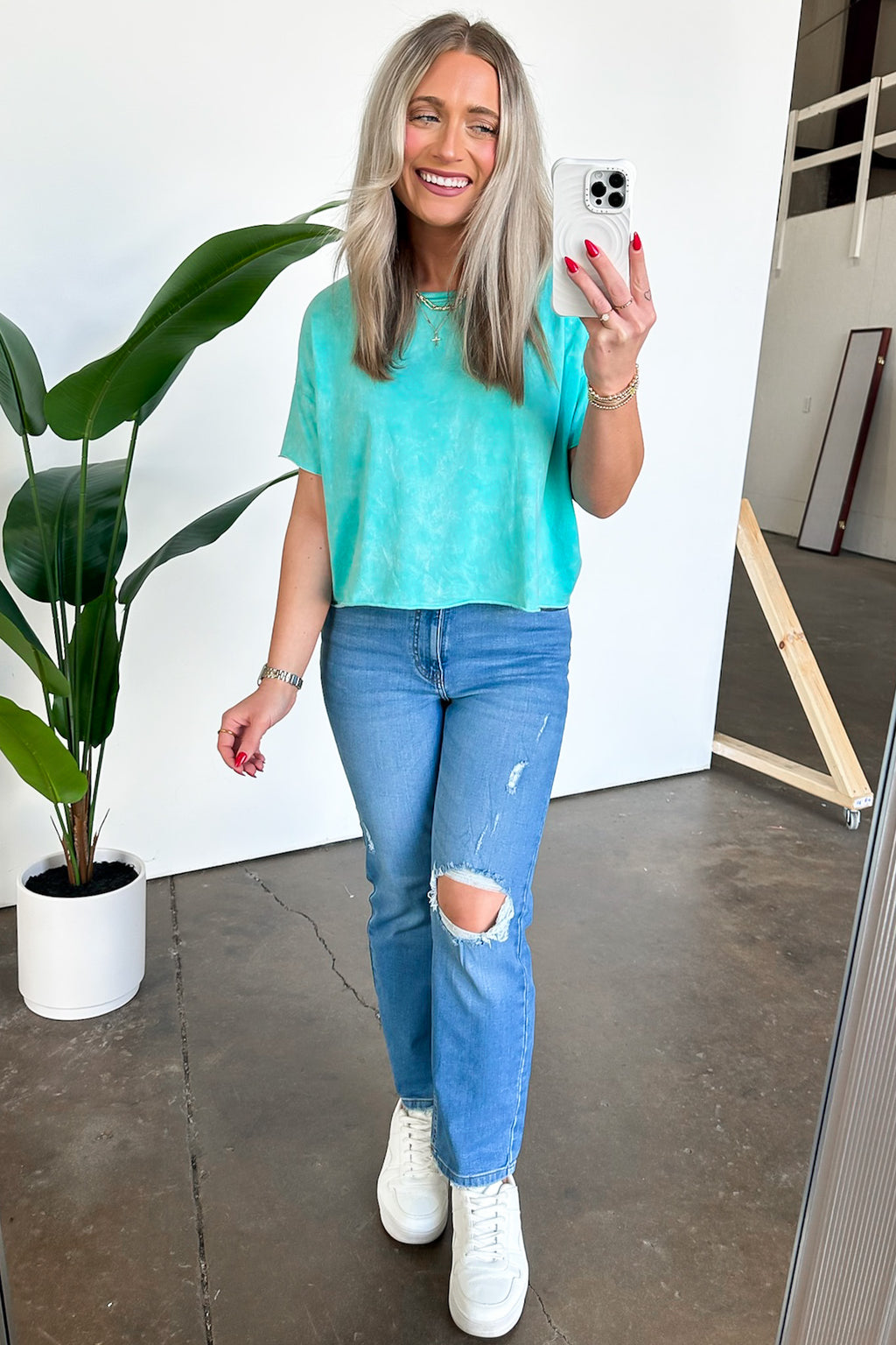  Amorettah Acid Wash Cropped Tee - BACK IN STOCK - Madison and Mallory