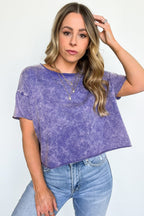  Amorettah Acid Wash Cropped Tee - BACK IN STOCK - Madison and Mallory