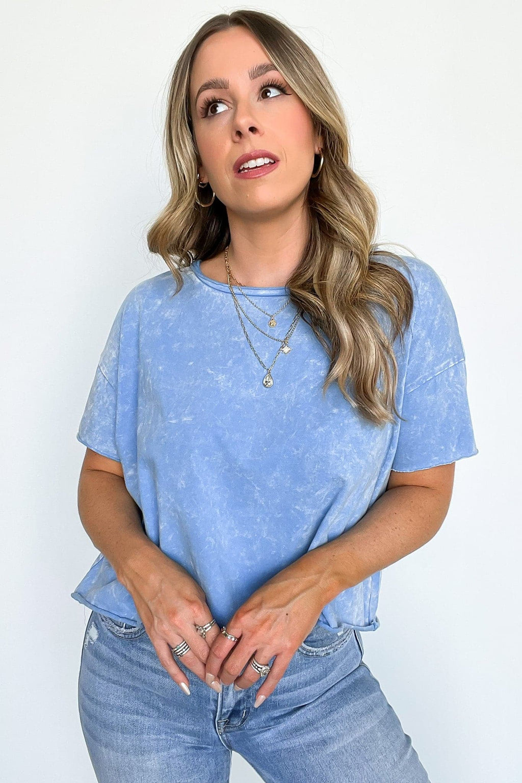  Amorettah Acid Wash Cropped Tee - BACK IN STOCK - Madison and Mallory