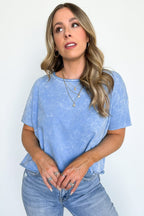  Amorettah Acid Wash Cropped Tee - BACK IN STOCK - Madison and Mallory