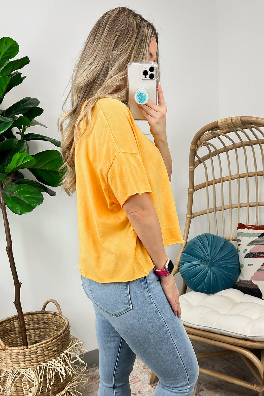  Amorettah Acid Wash Cropped Tee - BACK IN STOCK - Madison and Mallory