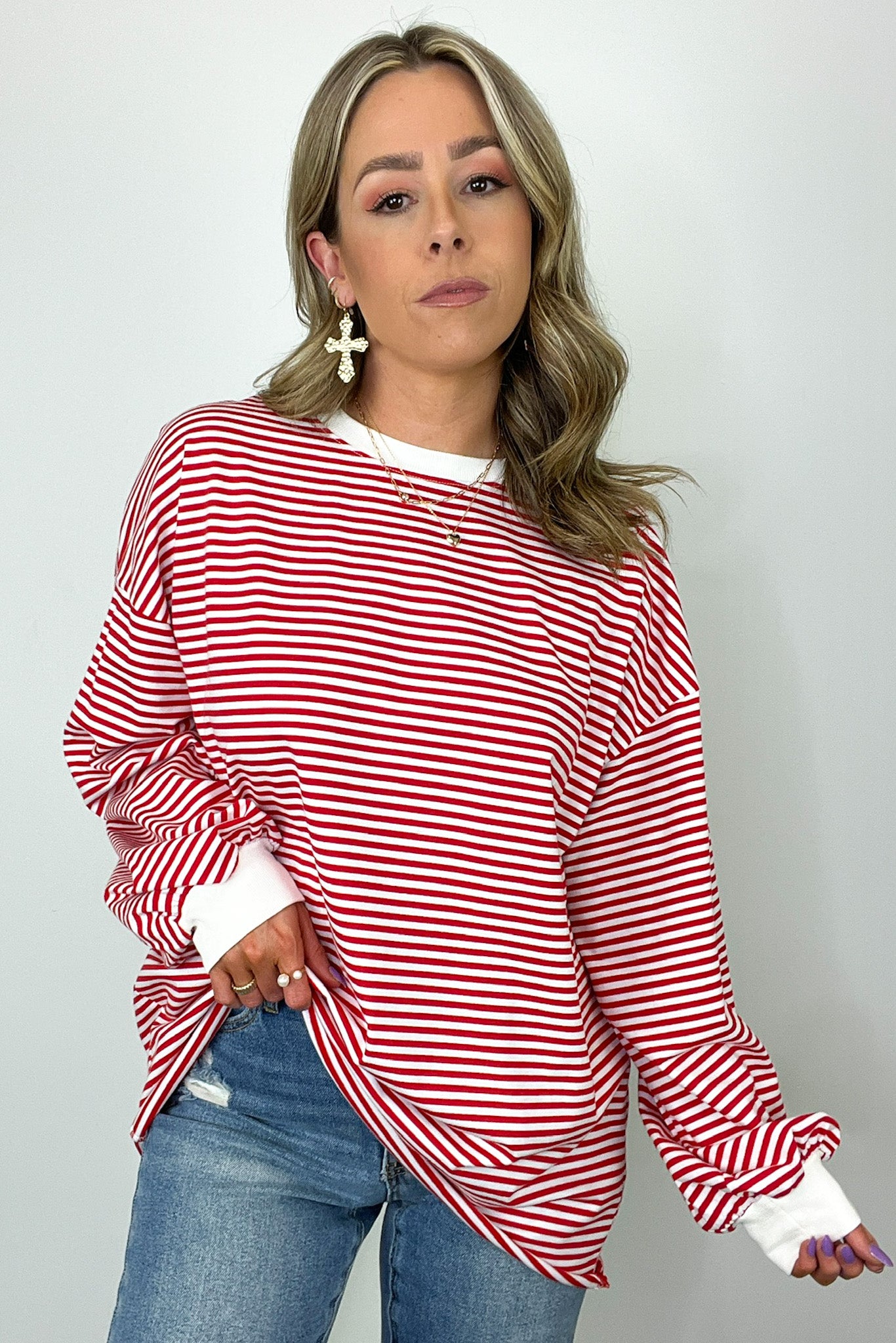  Andie Striped Crewneck Pullover - Madison and Mallory