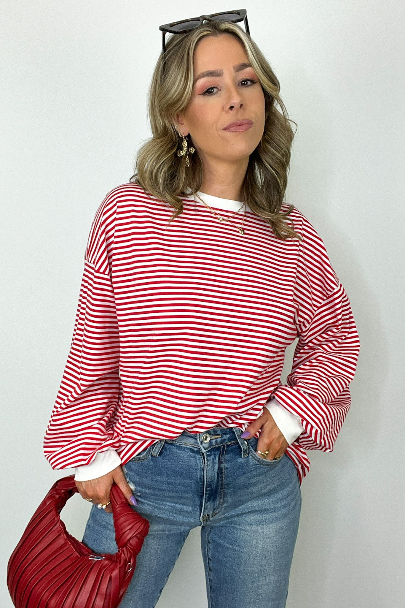  Andie Striped Crewneck Pullover - Madison and Mallory