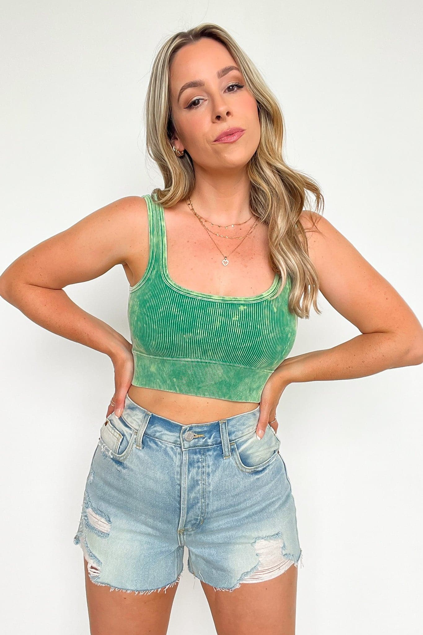  Swift Ways Washed Ribbed Cropped Bra Top - BACK IN STOCK - Madison and Mallory