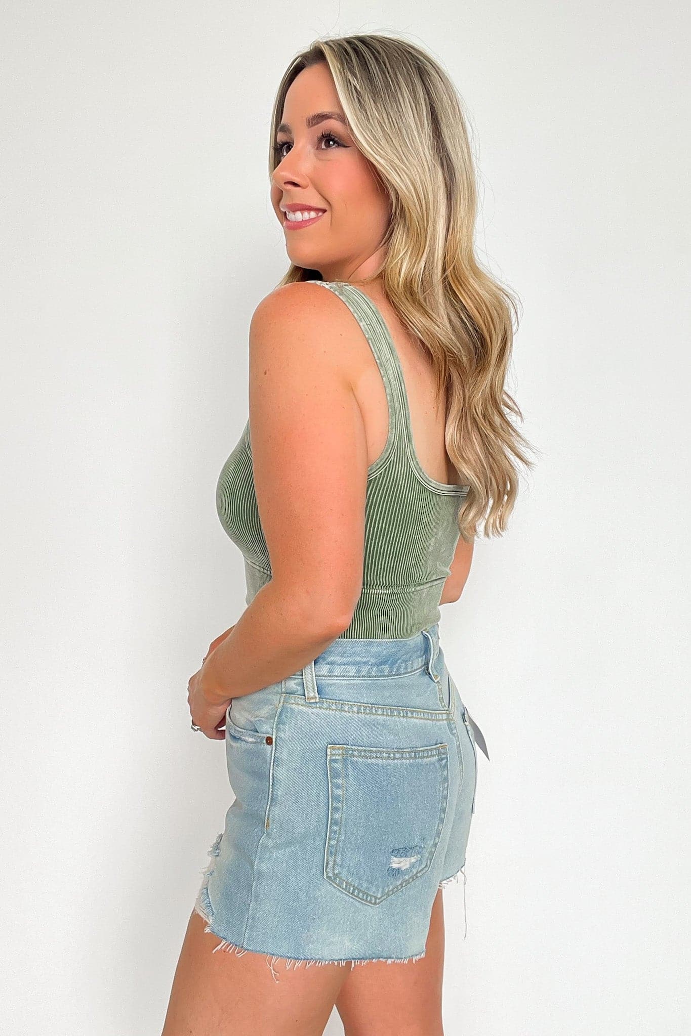  Swift Ways Washed Ribbed Cropped Bra Top - BACK IN STOCK - Madison and Mallory