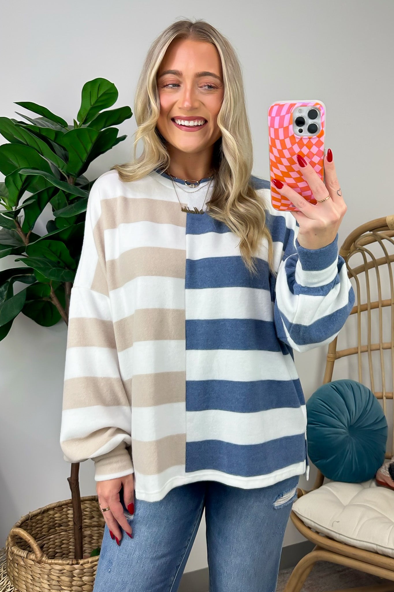  Annadale Oversized Striped Contrast Sweater - FINAL SALE - Madison and Mallory