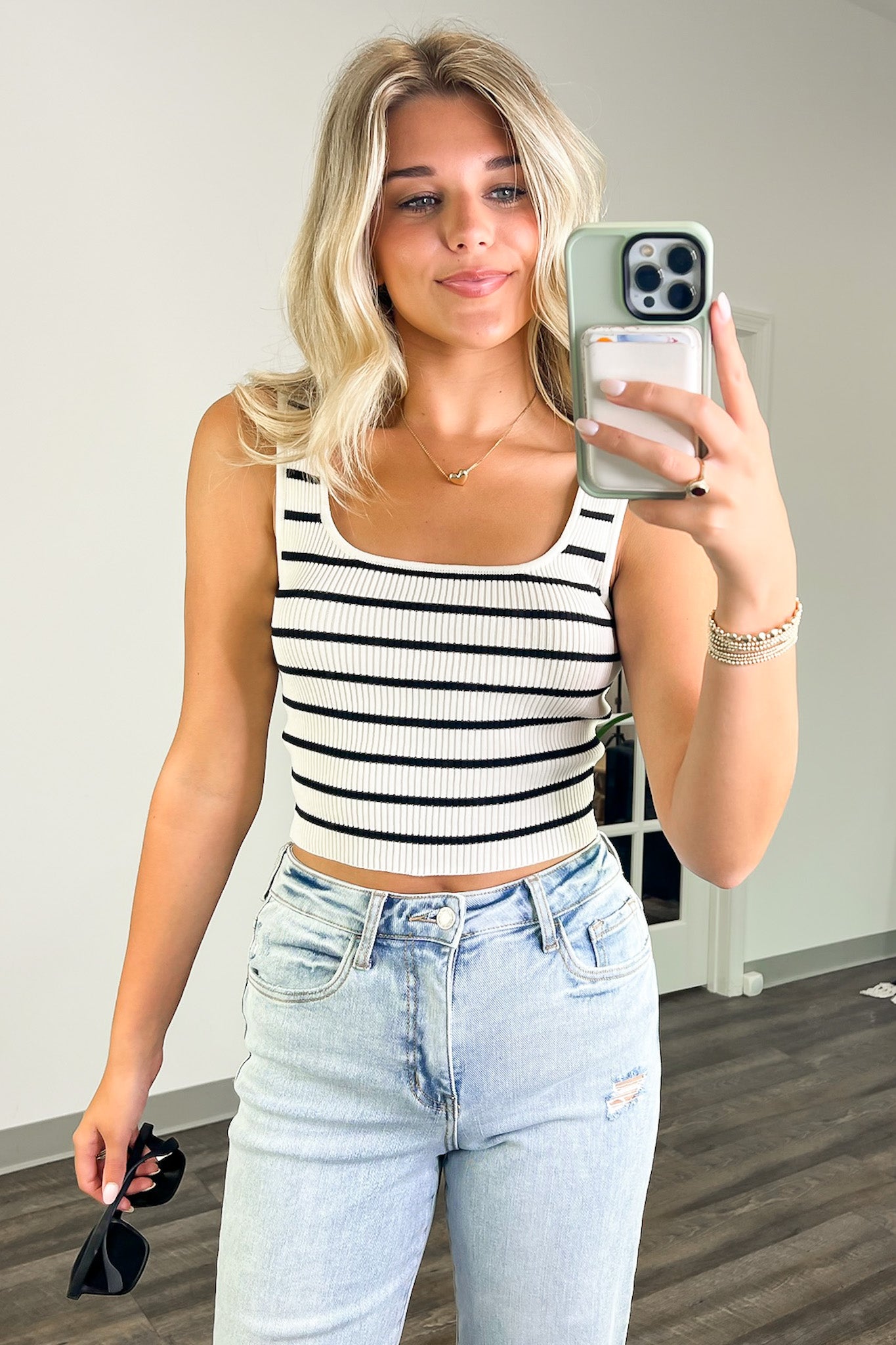  Annette Striped Knit Tank Top - Madison and Mallory