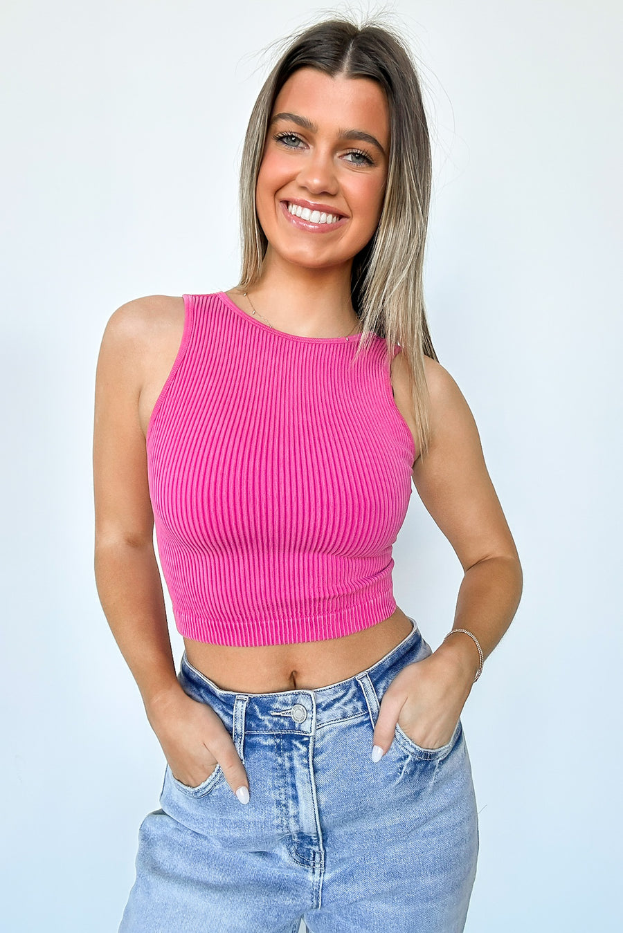  Annmarie Ribbed Seamless Tank Top - Madison and Mallory