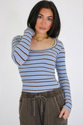 Archive Striped Scoop Neck Top