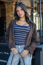 Archive Striped Scoop Neck Top