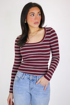Archive Striped Scoop Neck Top