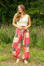 Artisan Ease Patchwork Flowy Pants - Madison and Mallory