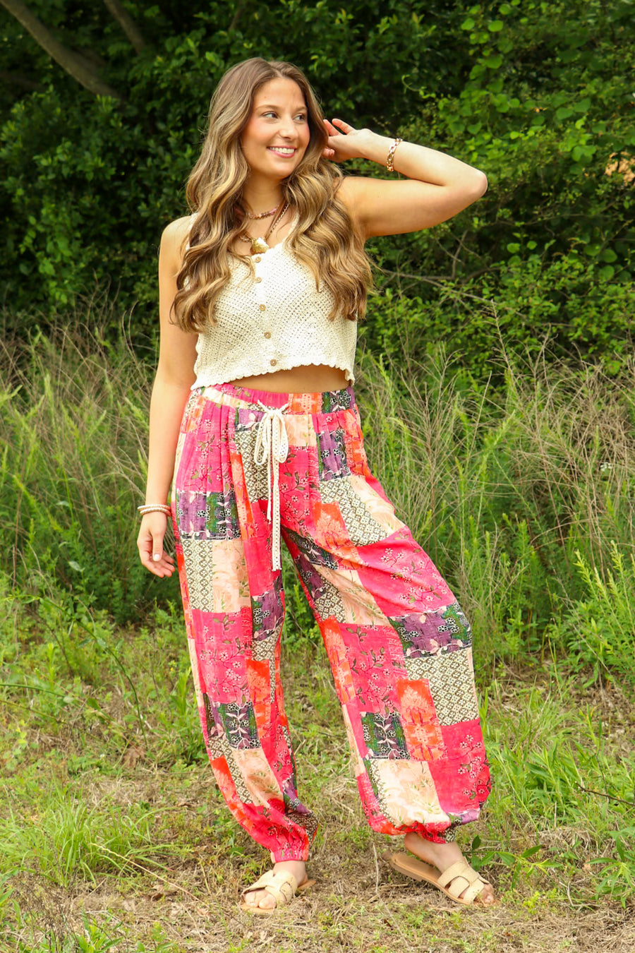 Artisan Ease Patchwork Flowy Pants