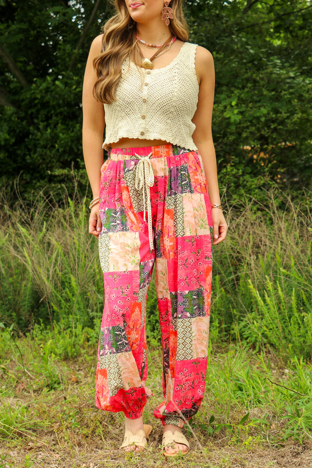 Artisan Ease Patchwork Flowy Pants - Madison and Mallory