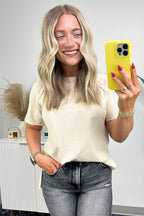  Ashlie Acid Wash Rolled Sleeve Top - BACK IN STOCK - Madison and Mallory