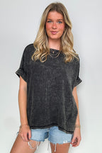 Ashton Acid Wash Double Gauze Top - BACK IN STOCK - Madison and Mallory