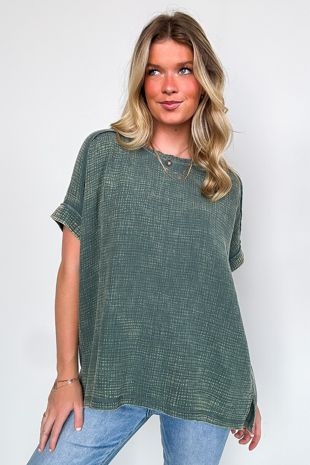 Ashton Acid Wash Double Gauze Top - BACK IN STOCK - Madison and Mallory
