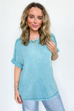 Ashton Acid Wash Double Gauze Top - BACK IN STOCK - Madison and Mallory