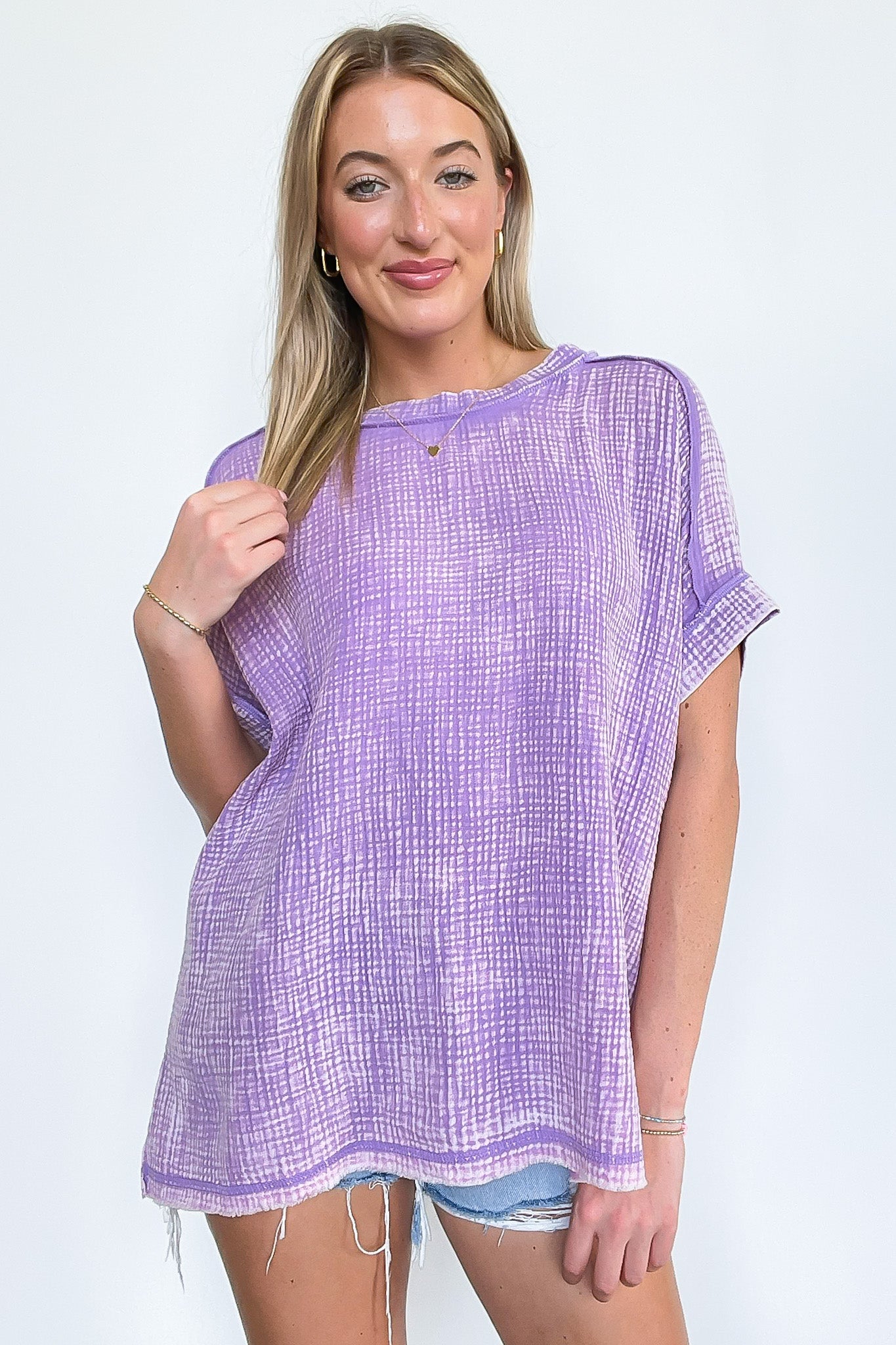 Ashton Acid Wash Double Gauze Top - BACK IN STOCK - Madison and Mallory