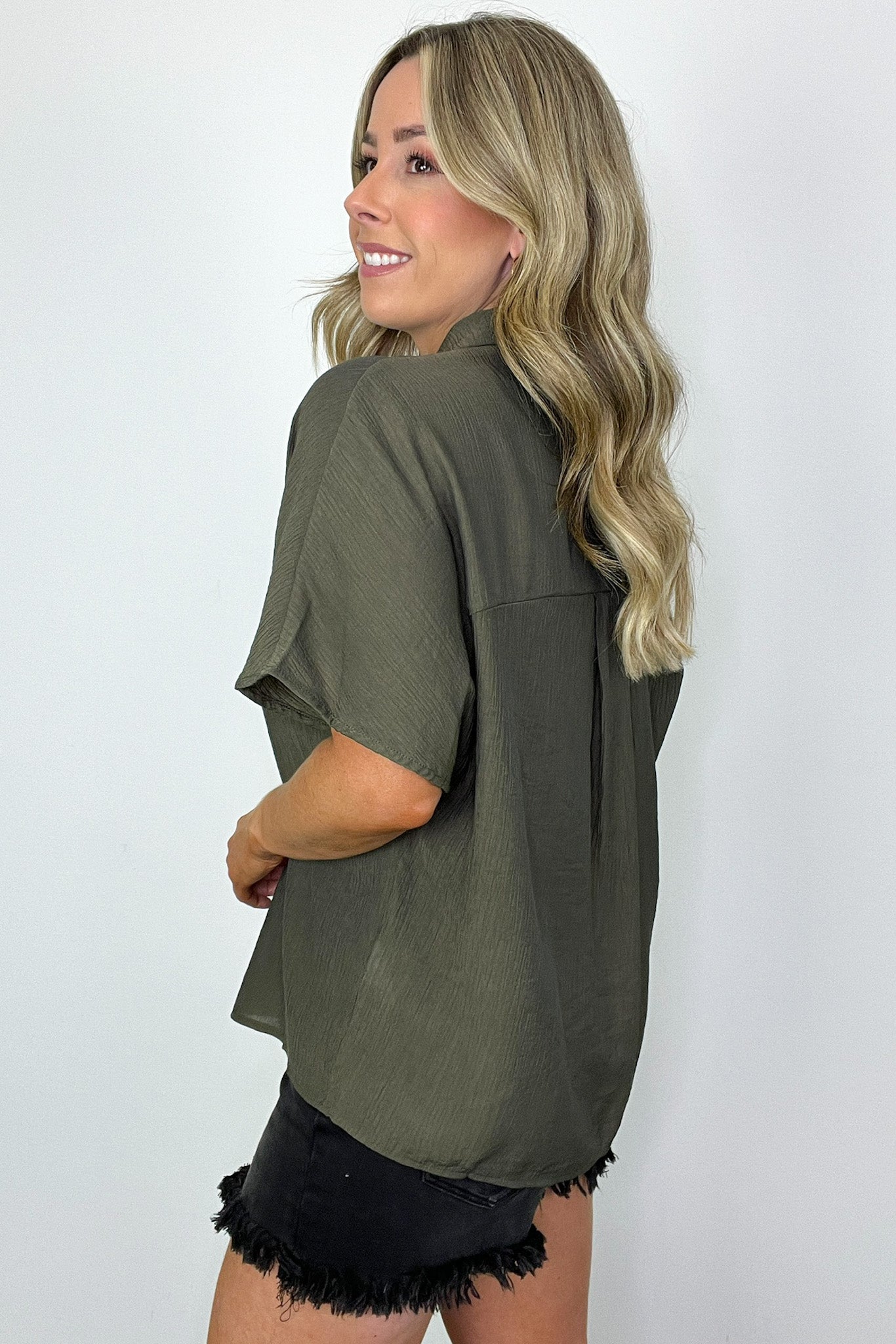  At My Best Button Down Relaxed Top - BACK IN STOCK - Madison and Mallory