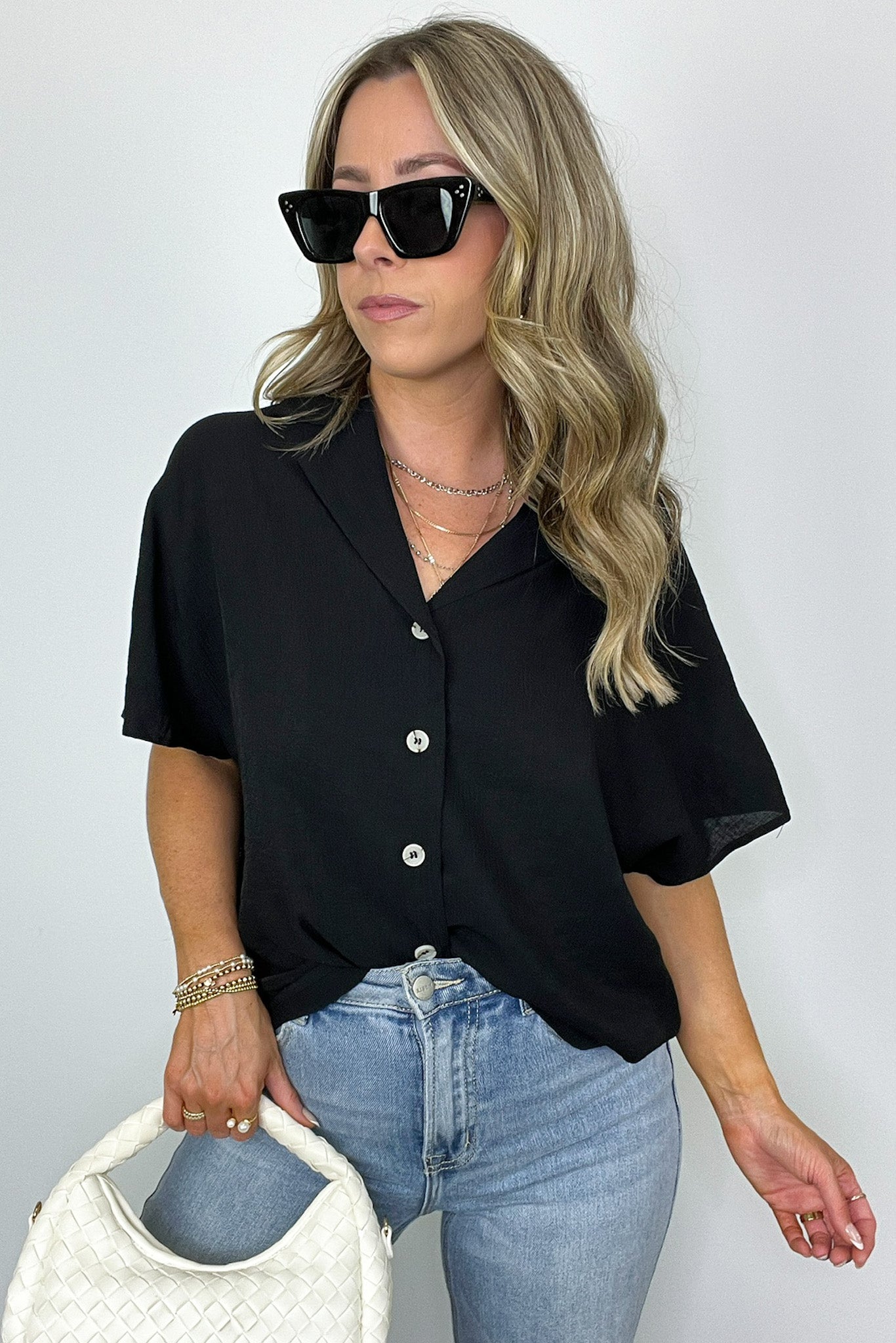  At My Best Button Down Relaxed Top - BACK IN STOCK - Madison and Mallory