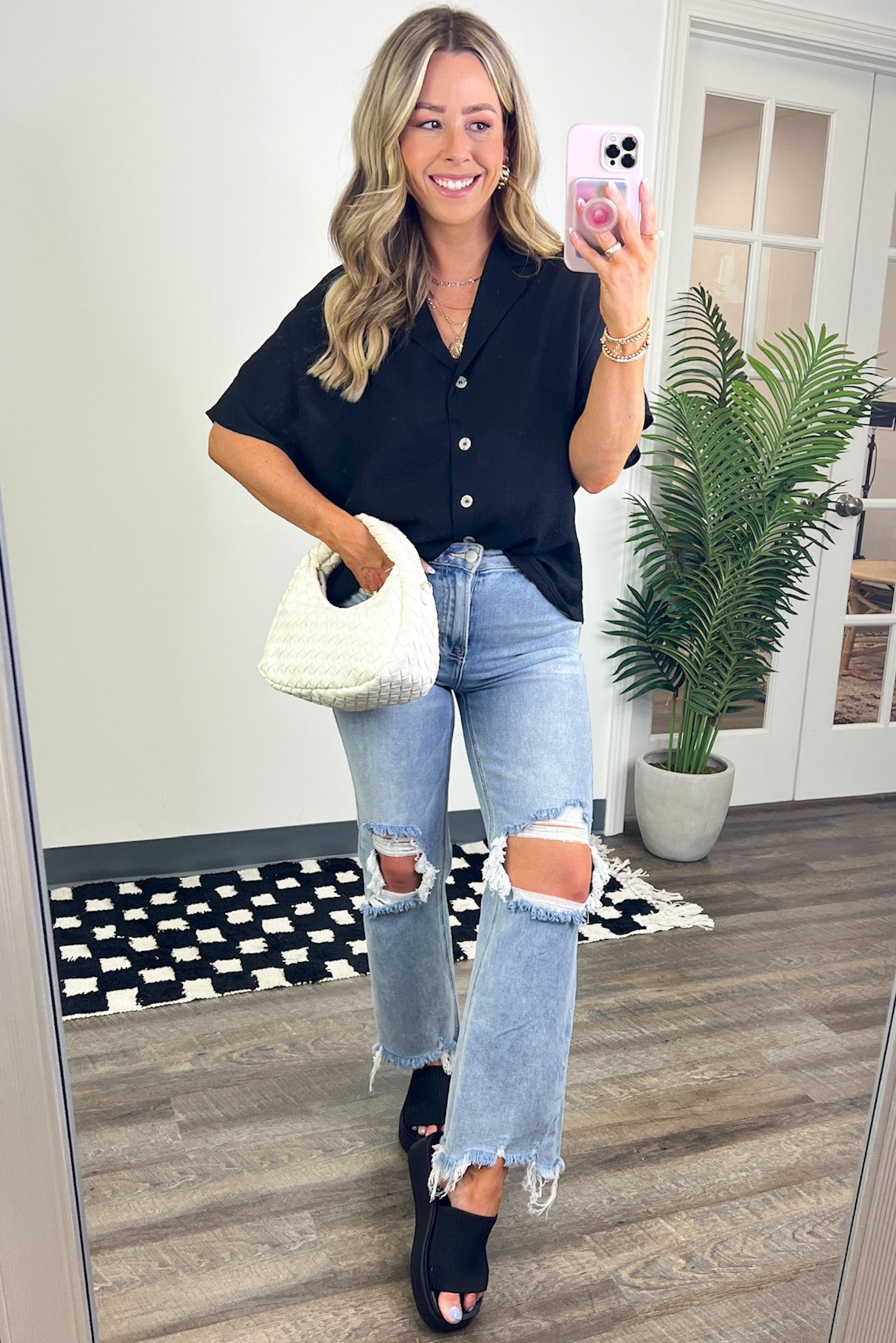  At My Best Button Down Relaxed Top - BACK IN STOCK - Madison and Mallory