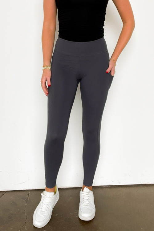 Athenia High Waist Side Pocket Leggings - FINAL SALE - Madison and Mallory