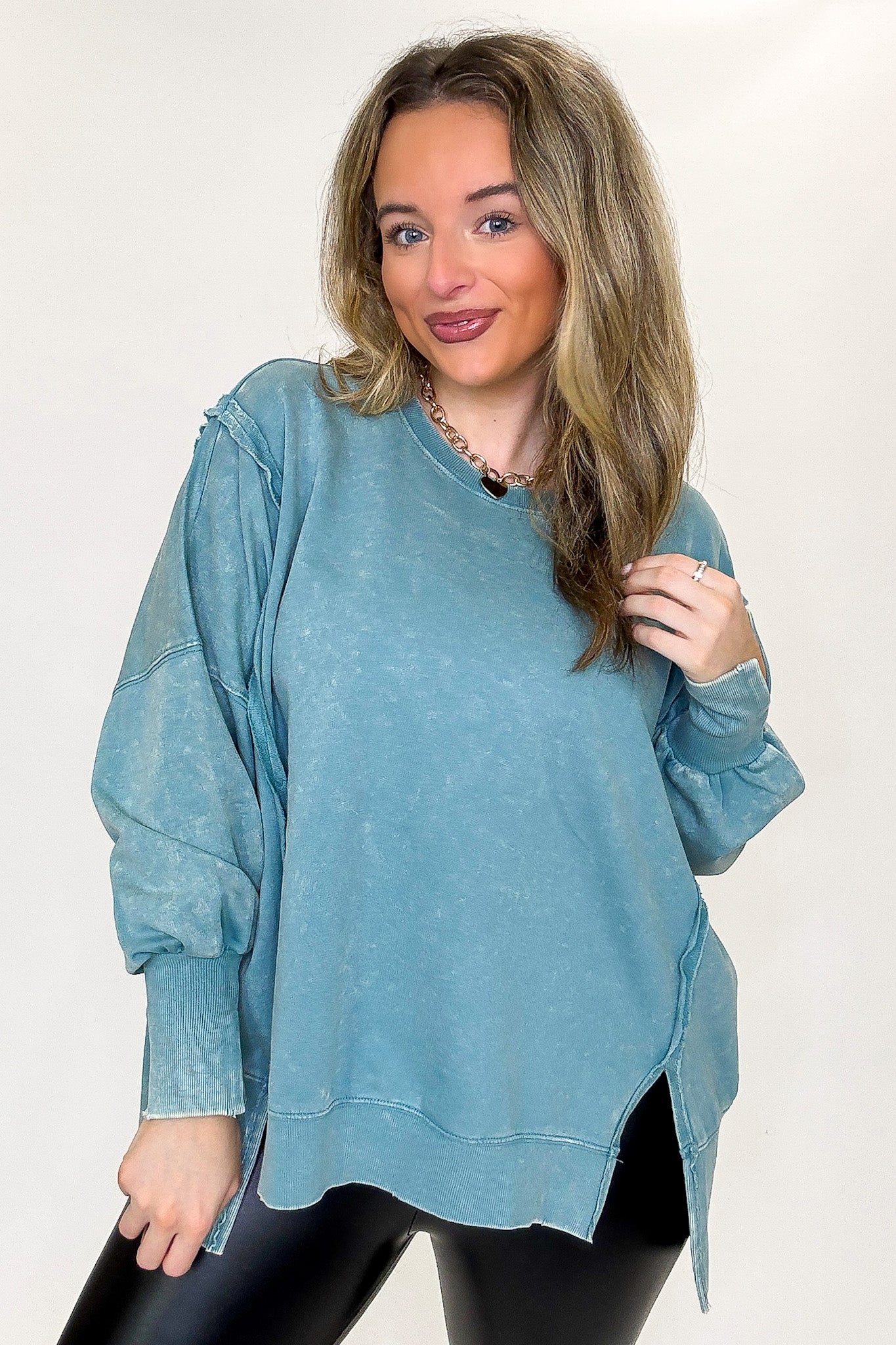 August Glow Acid Wash Pullover -  BACK IN STOCK