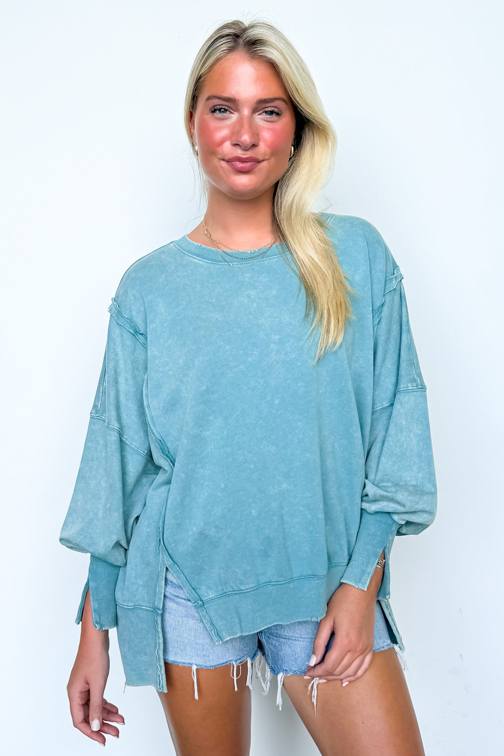 August Glow Acid Wash Pullover