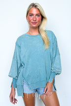 August Glow Acid Wash Pullover
