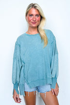 August Glow Acid Wash Pullover