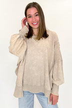August Glow Acid Wash Pullover - BACK IN STOCK - Madison and Mallory