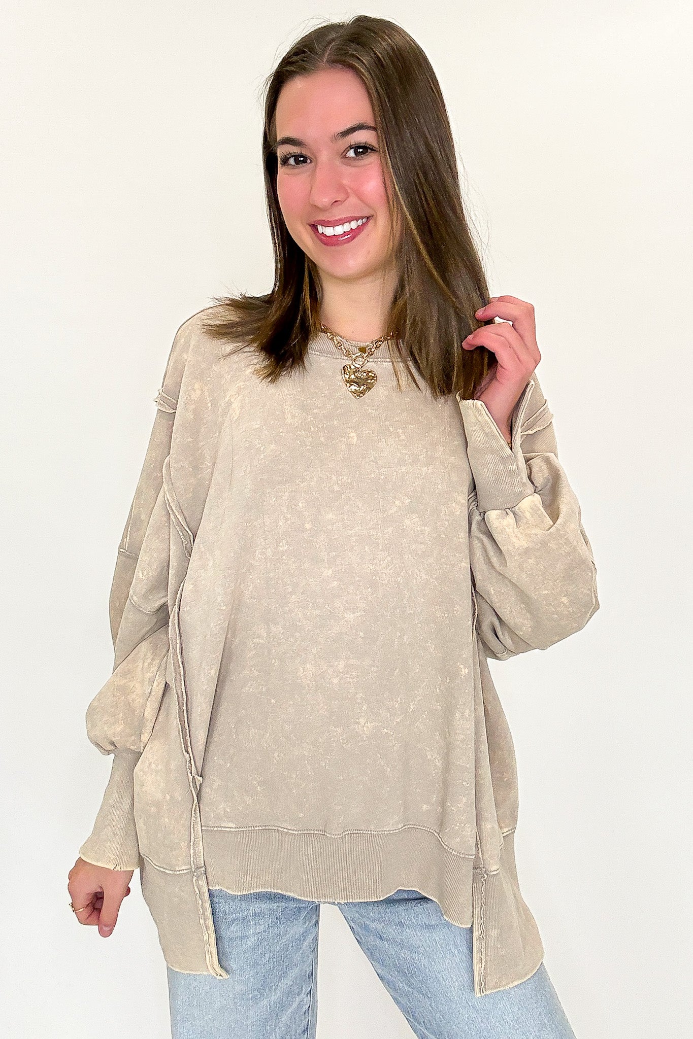 August Glow Acid Wash Pullover - BACK IN STOCK - Madison and Mallory