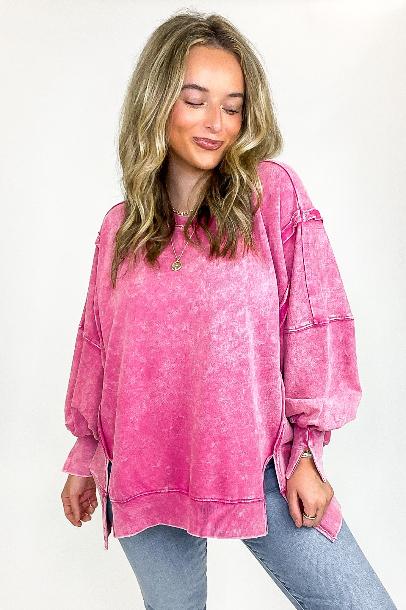 August Glow Acid Wash Pullover -  BACK IN STOCK