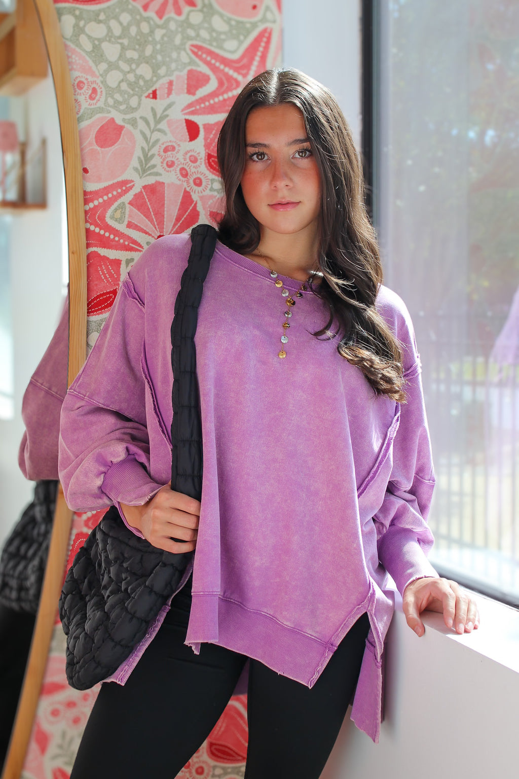 August Glow Acid Wash Pullover - Madison and Mallory