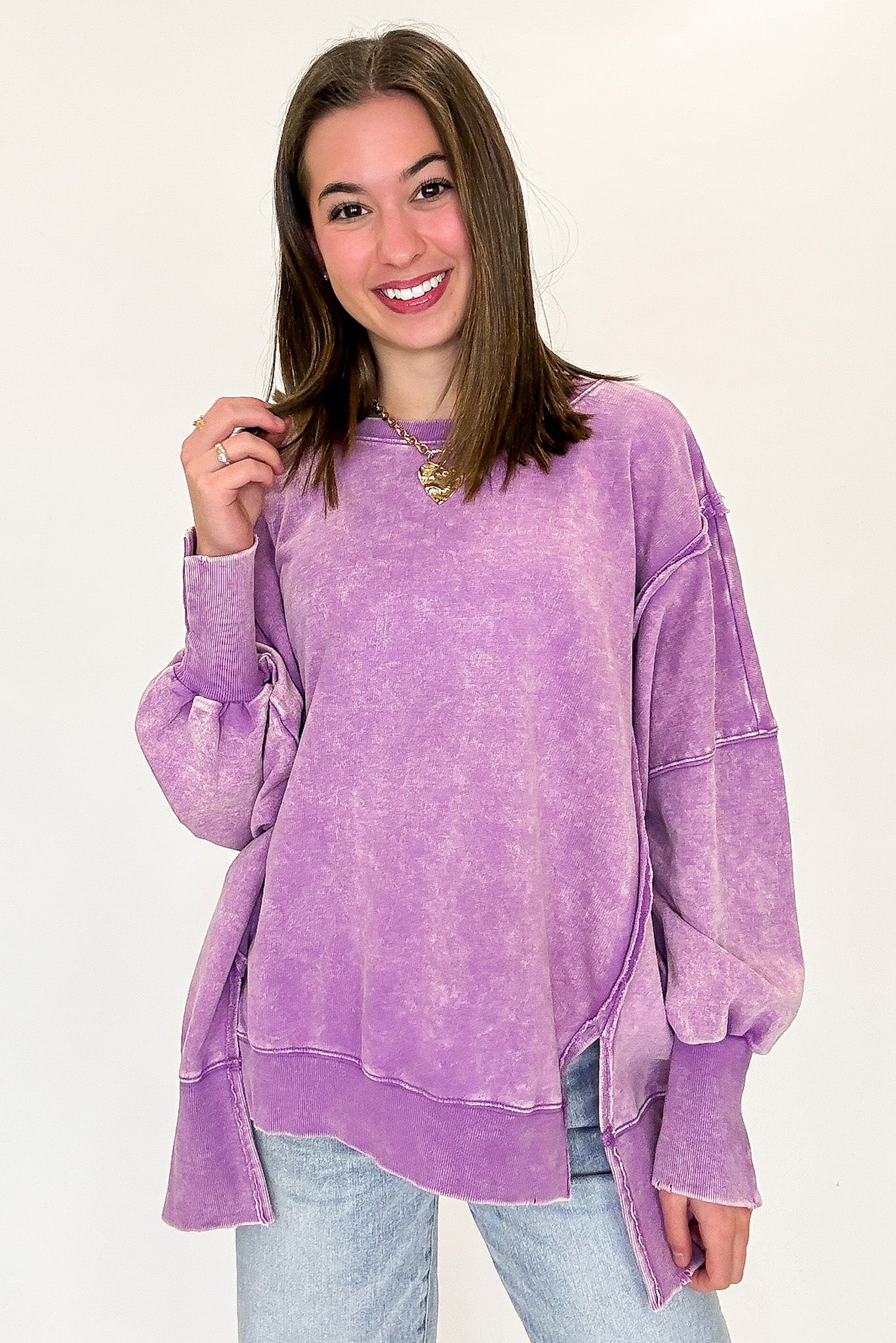 August Glow Acid Wash Pullover - BACK IN STOCK - Madison and Mallory