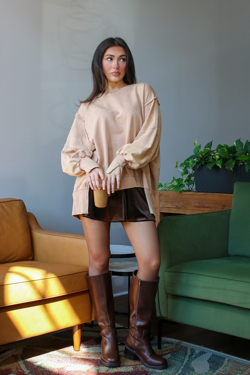 August Glow Acid Wash Pullover