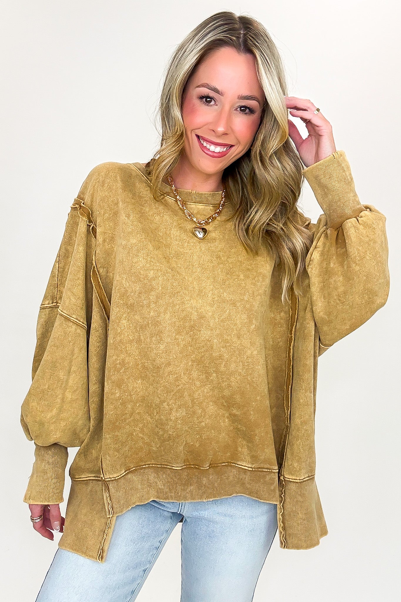 August Glow Acid Wash Pullover -  BACK IN STOCK