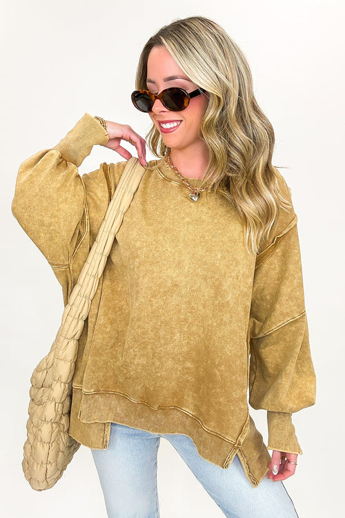 August Glow Acid Wash Pullover - BACK IN STOCK - Madison and Mallory
