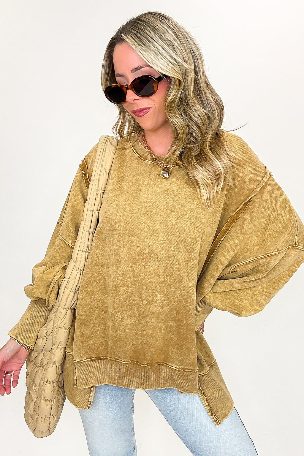 August Glow Acid Wash Pullover - BACK IN STOCK - Madison and Mallory
